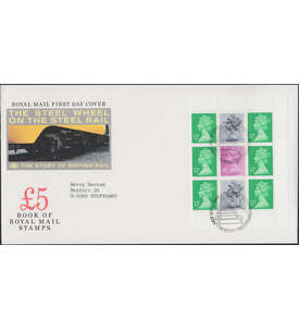 Grobritannien H-Blatt 132 FDC Ersttagsbrief Queen Elisabeth Eisenbahn