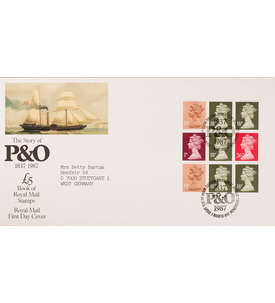 Grobritannien H-Blatt 140 FDC Ersttagsbrief Queen Elisabeth Schiffe Geschichte von P&O