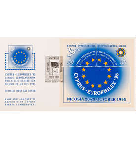 Zypern Block 17 FDC Ersttagsbrief Briefmarkenausstellung