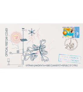 Zypern Nr. 959 FDC Ersttagsbrief 50 Jahre WMO Meteorologie Weltraum