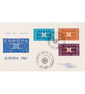 Zypern Nr. 225-227 FDC Ersttagsbrief Europa CEPT 1963