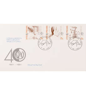 Zypern Nr. 777-779 FDC Ersttagsbrief 40 Jahre UNO Hochkommissariat Fl�chtlinge