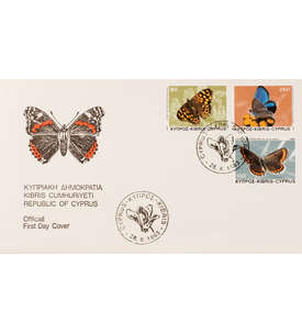 Zypern Nr. 584-586 FDC Ersttagsbrief Schmetterlinge