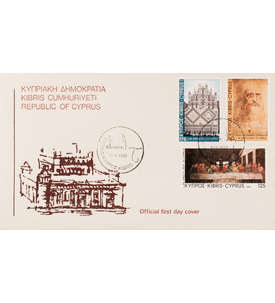 Zypern Nr. 549-551 FDC Ersttagsbrief Kunst Leonardo da Vinci