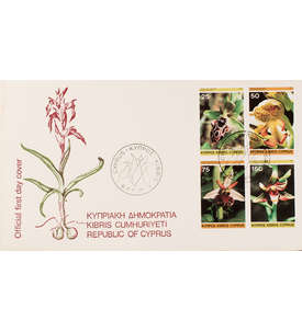 Zypern Nr. 552-555 FDC Ersttagsbrief Blumen Orchideen
