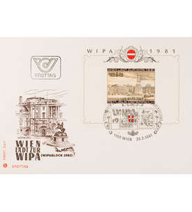 sterreich Block 5 FDC Ersttagsbrief Briefmarkenausstellung Schloss
