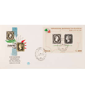 Italien Block 1 FDC Ersttagsbrief Briefmarkenausstellung Marke auf Marke