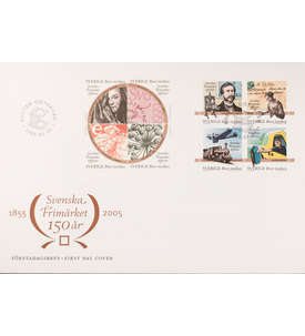 Schweden Nr. 2474-2481 FDC Ersttagsbrief 150 Jahre Briefmarken Marke auf Marke