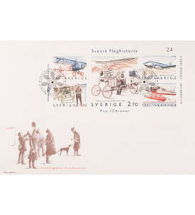 Schweden NBlock 12 FDC Ersttagsbrief Flugzeuge