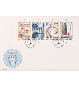 Schweden Nr. 1336-1339 FDC Ersttagsbrief Briefmarkenausstellung Kunst