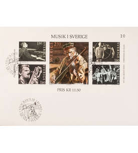 Schweden Block 11 FDC Ersttagsbrief Musik