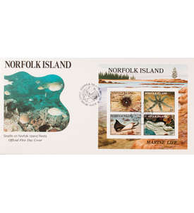 Norfolk Block 9 FDC Ersttagsbrief Tiere