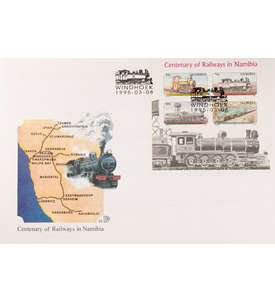 Namibia Block 21 FDC Ersttagsbrief Eisenbahn