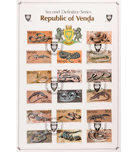 Venda Nr. 120-136 FDC Ersttagsbrief Tiere Reptilien