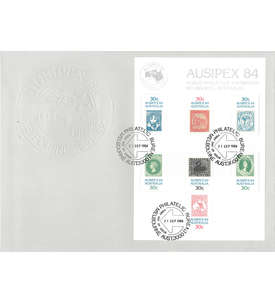 Australien Block 7 FDC Ersttagsbrief Briefmarkenausstellung Marke auf Marke