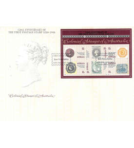 Australien Block 10 FDC Ersttagsbrief 150 Jahre Briefmarken Marke auf Marke