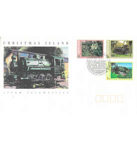Weihnachts-Inseln Nr. 394-396 FDC Ersttagsbrief Eisenbahn