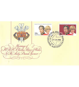 Australien Nr. 760-761 FDC Ersttagsbrief Lady Diana Prinz Charles