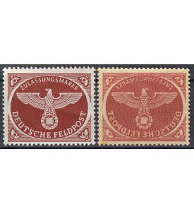 Deutsches Reich Feldpost Nr. 2A Abdruck des Markenbildes auf Gummierungsseite