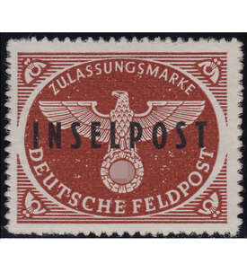 Deutsches Reich Feldpost Nr. 9 ungestempelt Inselpost Rhodos