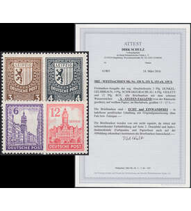 SBZ Nr. 150X-155X postfrisch ** Abschiedsserie 1946 4 Werte mit Fotoattest Strh