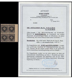 SBZ Nr. 51atx DD II postfrisch ** 4er-Block mit Fotoattest Strh
