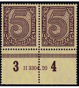 Deutsches Reich Dienst Nr. 33 b HAN postfrisch ** Hausauftragsnummer