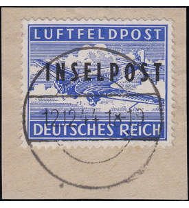 Deutsches Reich Feldpost Nr. 8A gestempelt Insel Rhodos geprft + signiert Briefstck