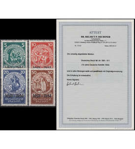 Deutsches Reich Nr. 508-511 postfrisch Blockeinzelwerte mit Fotoattest Dr. Oechsner
