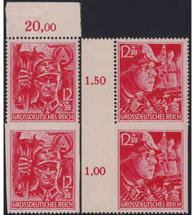 Deutsches Reich Nr. 909-910 postfrisch ** als teilgezähnte Paare