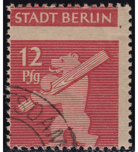SBZ Nr. 5 gestempelt mit Inschrift am Oberrand