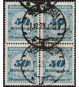 Deutsches Reich Nr. 330 A gestempelt im Viererblock