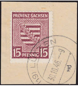 SBZ Nr. 80 X auf gestempeltem Briefabschnitt geprft und signiert