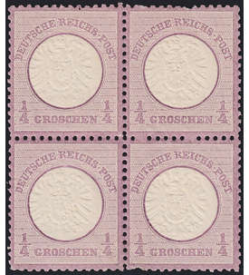 Deutsches Reich Nr. 16 postfrisch ** 4er-Block mit blichen Altersspuren