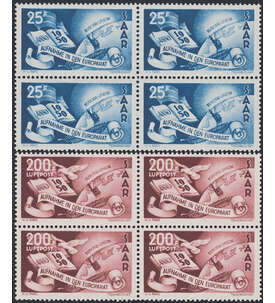 Saar Nr. 297-298 postfrisch ** 4er-Block  Europarat 1950
