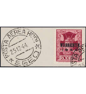 Deutsches Reich Feldpost Nr. 12 Briefstück geprüft + signiert Inselpost Rhodos