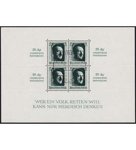   Deutsches Reich Block 9 mit Sonderstempel und Gummierung