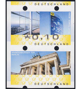 BRD Bund-ATM Abart postfrisch ** Posttower/Brandenburger Tor Paar