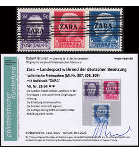Dt. Besetzung Zara Nr. 32-34 postfrisch Farbfotobefund