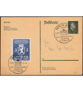 Deutsches Reich Postkarte gestempelt IPOSTA 1930 Ausstellungsvignette