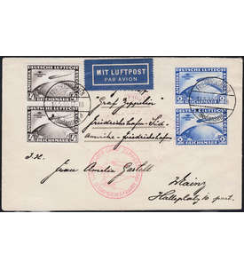 Deutsches Reich Nr. 438-439 je senkr. Paar auf Zeppelinbrief
