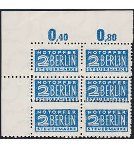 Verzhnung Notopfer Berlin 6er-Block postfrisch linken oberen Bogenecke