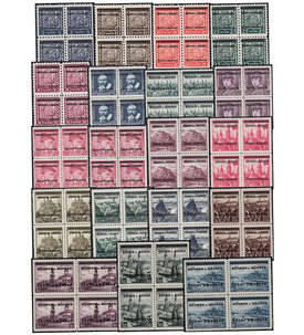 Böhmen und Mähren Nr. 1-19 Aufdrucke 1939 postfrisch Viererblock