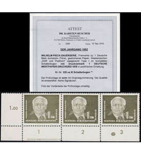 DDR Nr. 325 va XI postfrisch ** Druckvermerk