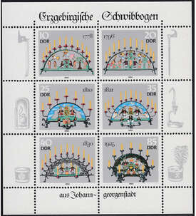DDR Nr. 3057 - 3062 Kleinbogen postfrisch nicht durchgezhnter Rand