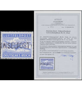 Dt. Reich Inselpost Leros Nr. 11 A a postfrisch mit Farbfotoattest