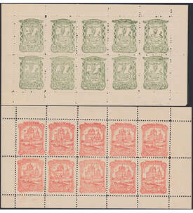 Dt. Besetzung Ru�land Nr. 14-15 Kleinbogen postfrisch **