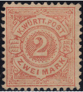 Wrttemberg 2 Mark Nr. 52 ungestempelt