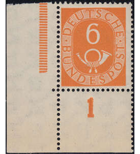 BRD Bund Nr. 126 Z postfrisch **, geprüft aus der linken unteren Ecke