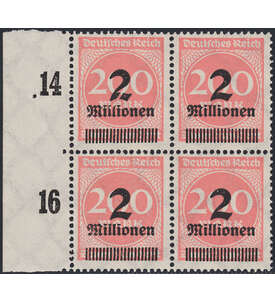 Deutsches Reich Nr. 309 A P in Viererblock postfrisch **